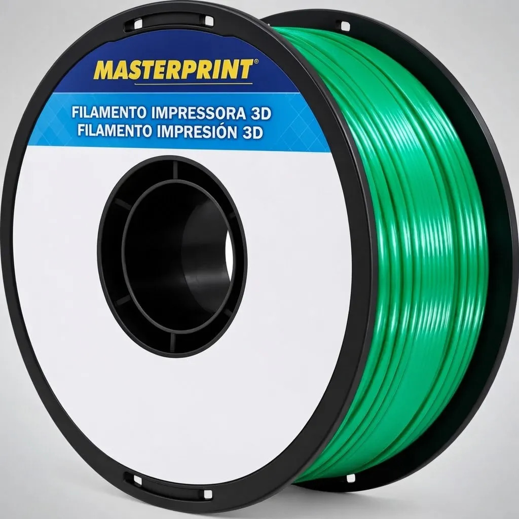Filamento PLA Silk Verde Masterprint 1kg 1,75mm