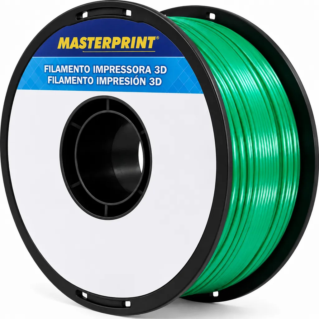Filamento PLA Silk Verde Masterprint 1kg 1,75mm