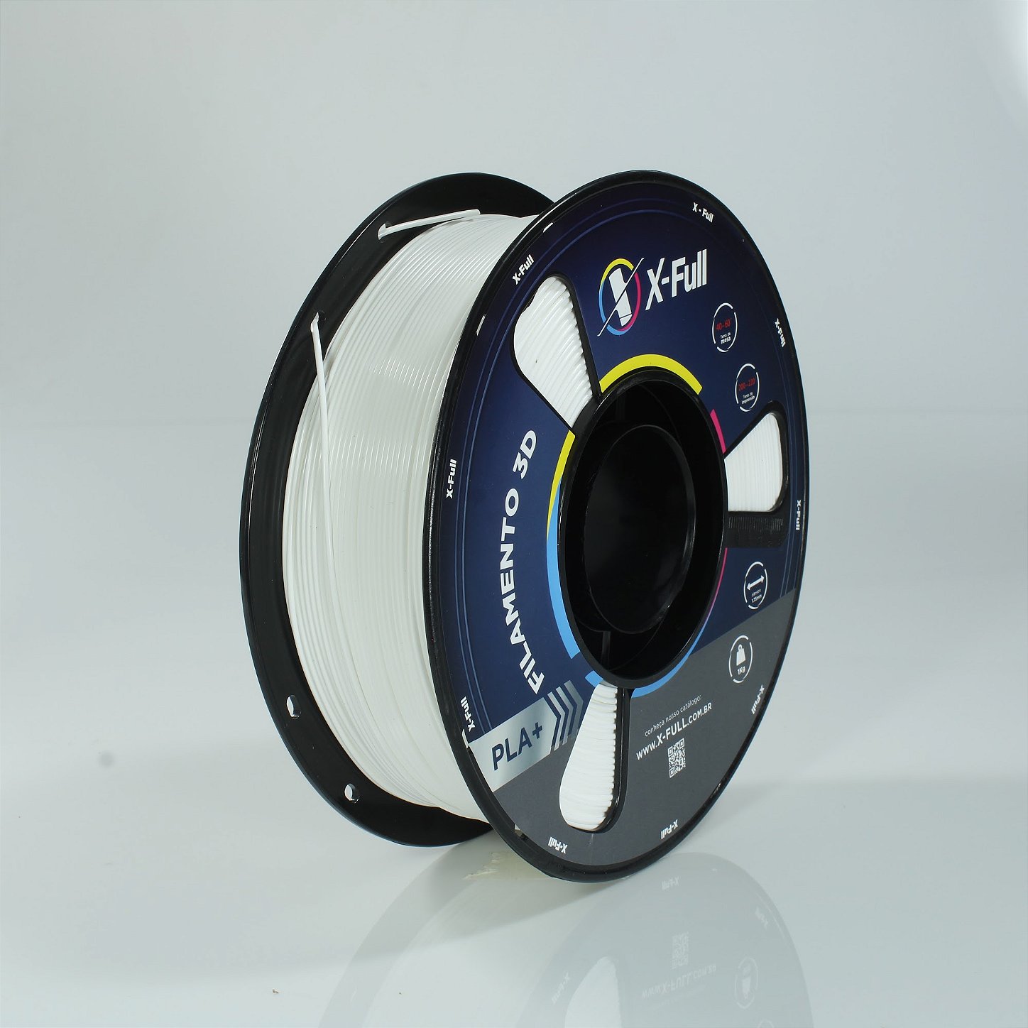 Filamento PLA+ X-Full Branco 1kg 1,75mm para Impressora 3D