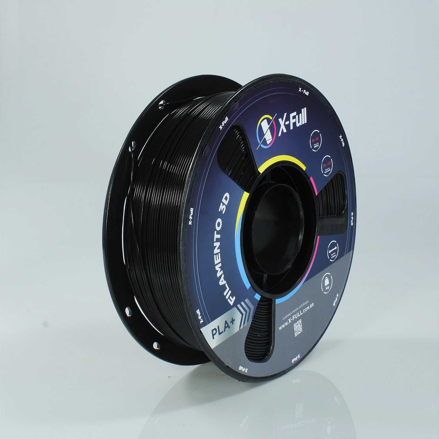 Filamento PLA+ X-Full Preto 1kg 1,75mm para Impressora 3D
