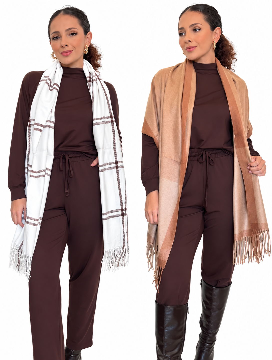 Cachecol Feminino em Algodão Estilo Cashmere