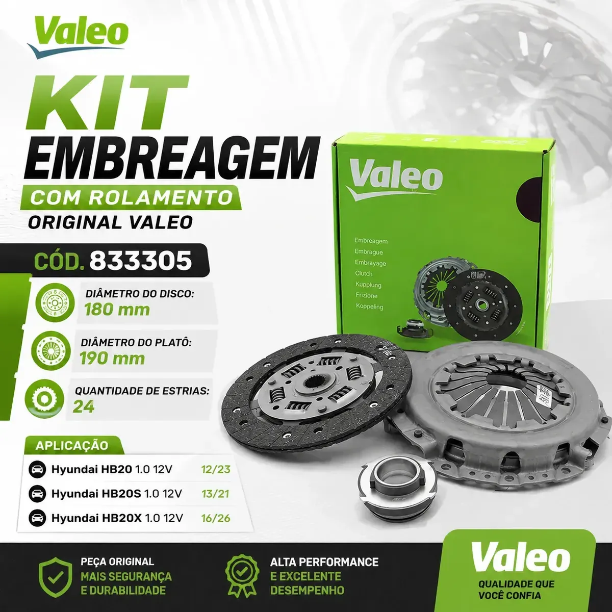 Kit Embreagem Hyundai Hb20 1.0 12v 3cc Aspirado