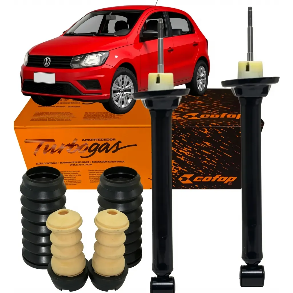 Par Amortecedor Traseiro e Batentes Volkswagen Gol Voyage G5 G6 G7