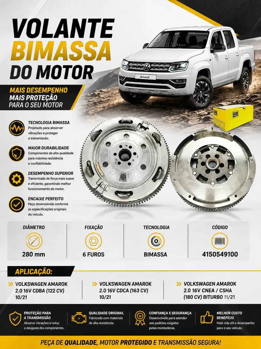 Volante Bimassa Vw Amarok 2.0 16v Diesel 2010 A 2021