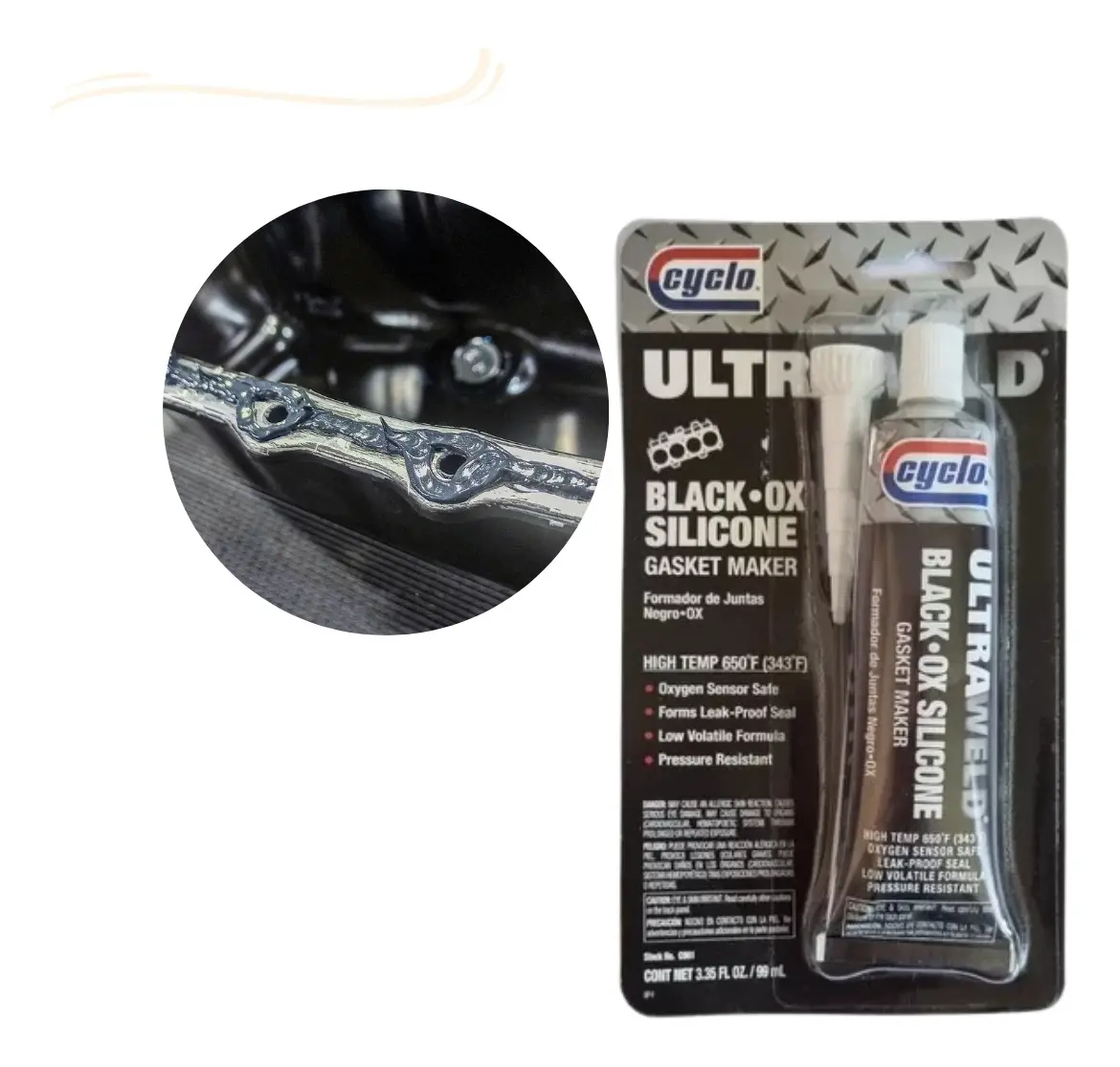 Cola Silicone Alta Temperatura Black Cyclo C961 95g
