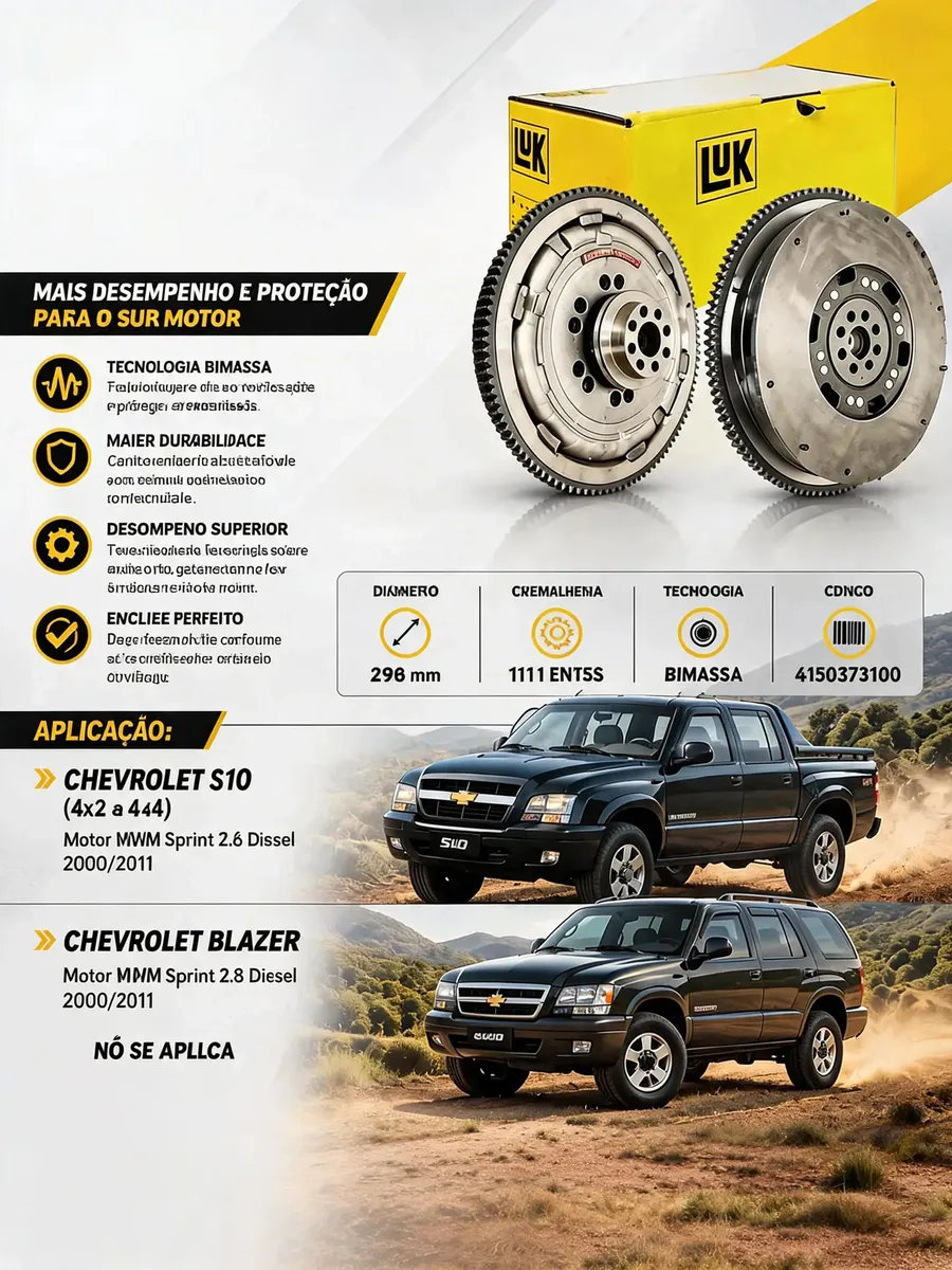 Volante Bimassa S10 Blazer 2.8 Mwm Sprint 2000 Até 2011