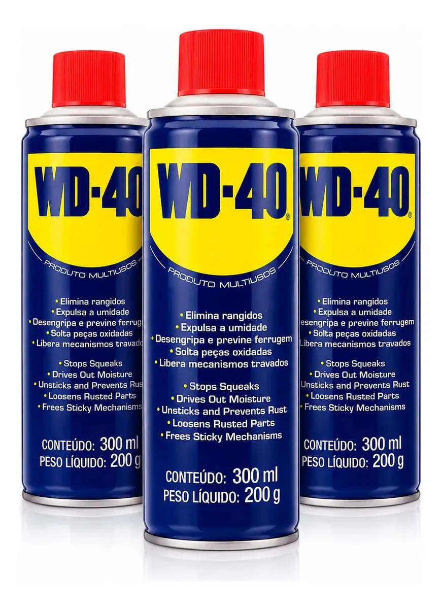 Kit 3 Wd40 Spray Produto Multiuso Lubrifica Desengripante 300ml