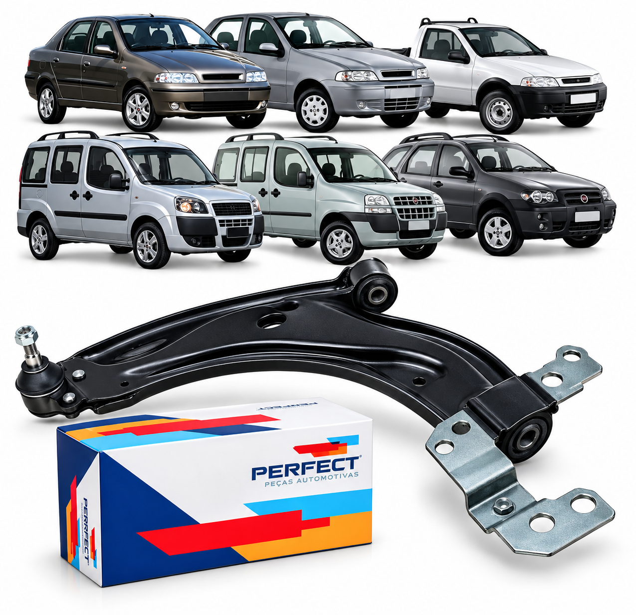 Bandeja de Suspensão Dianteira Esquerda Fiat Strada Palio Siena Doblo Perfect