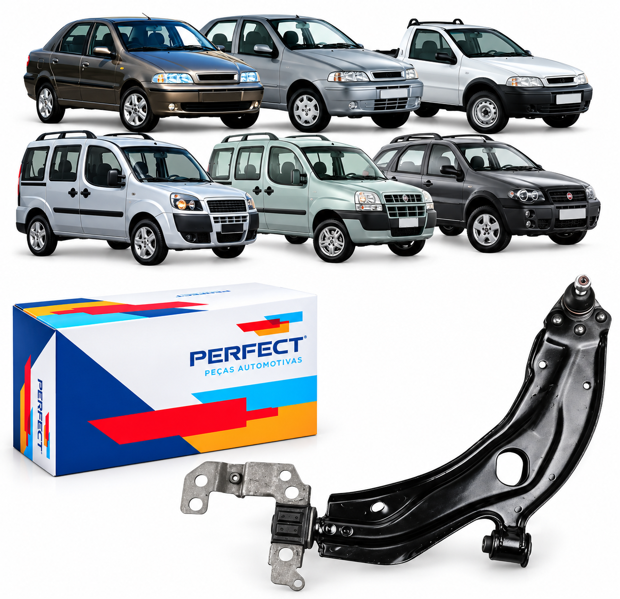 Bandeja de Suspensão Dianteira Direita Fiat Strada Palio Siena Doblo Perfect