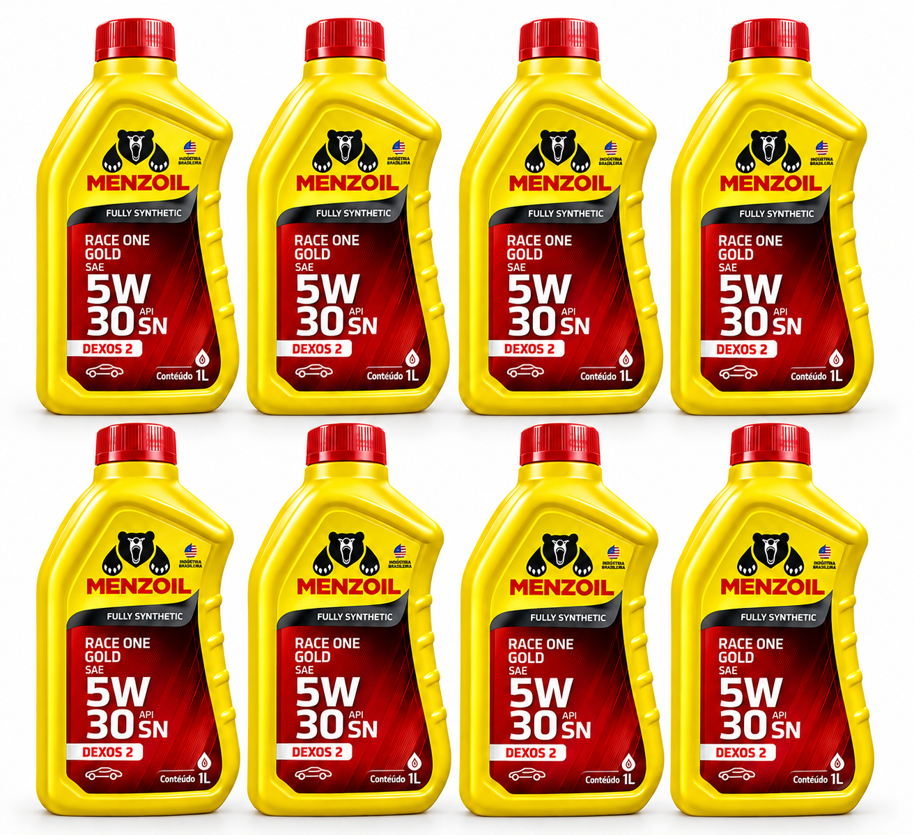 Kit 8 Litros Óleo Motor 100% Sintético Race One SUV 5W30 Dexos 2 Menzoil