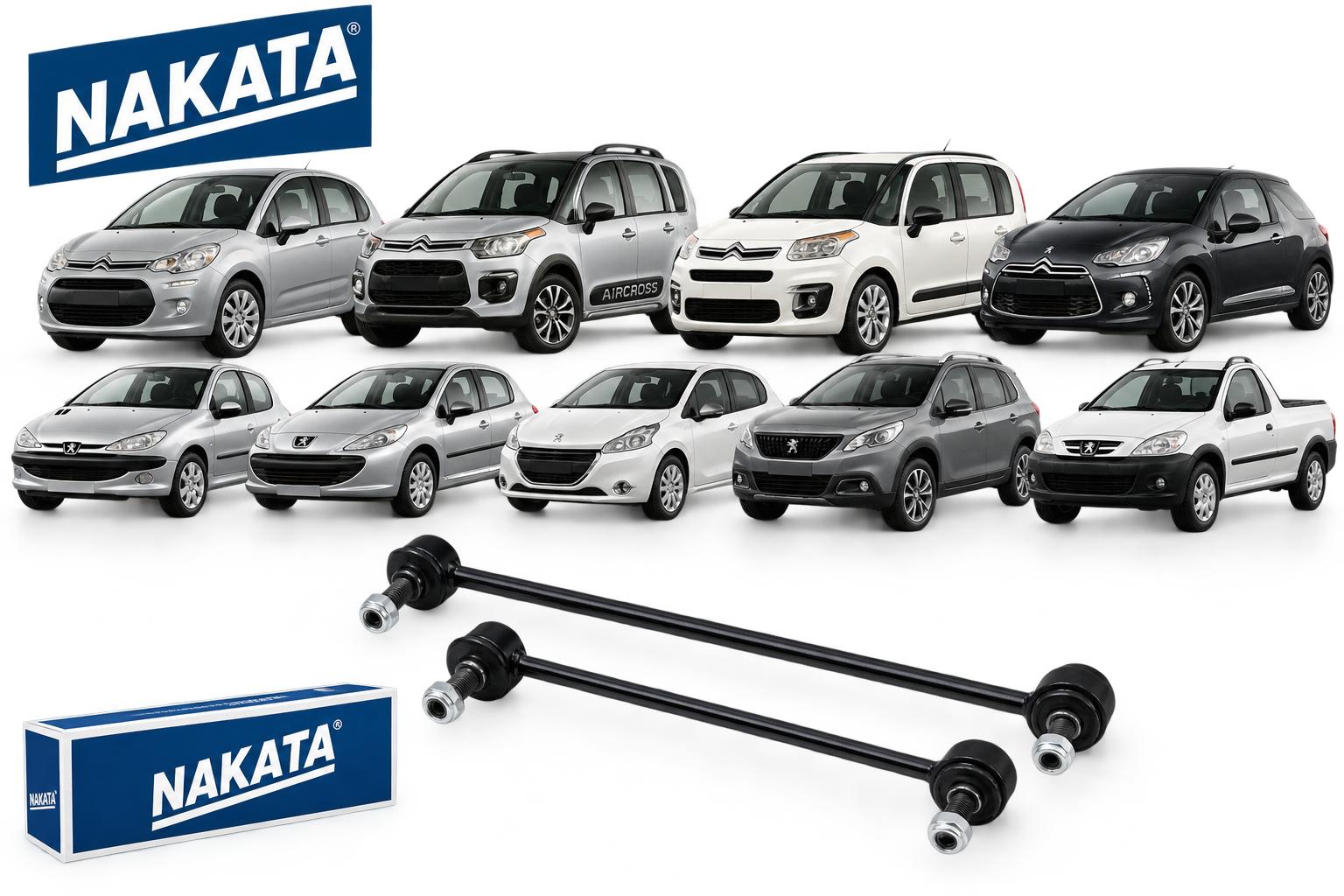 Par Bieleta Dianteira Peugeot 206 207 208 2008 Citroen C3 Aircross Nakata