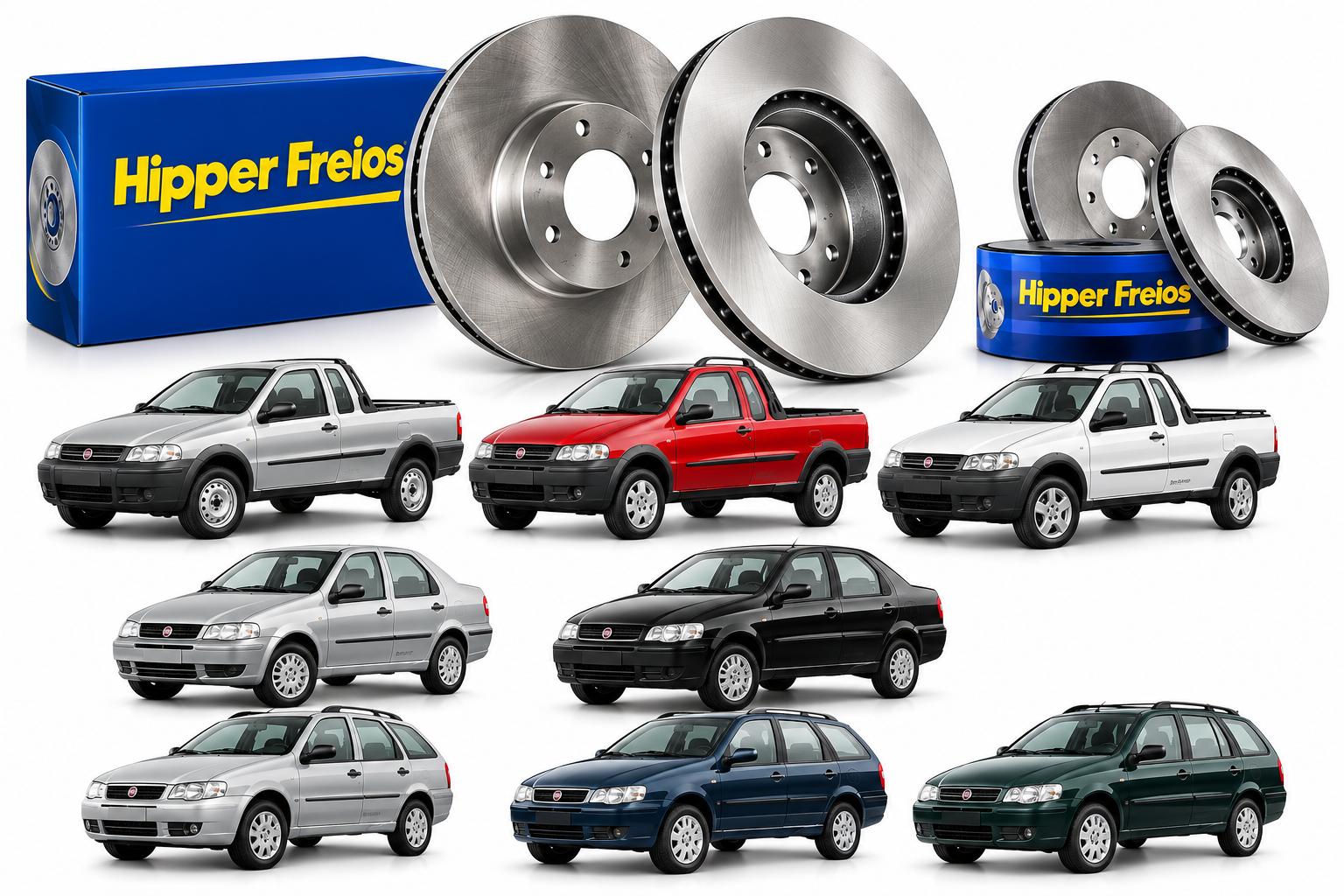 Par de Disco Freio Dianteiro Ventilado Fiat Palio 1.0 1998 a 2017 Hipper Freios