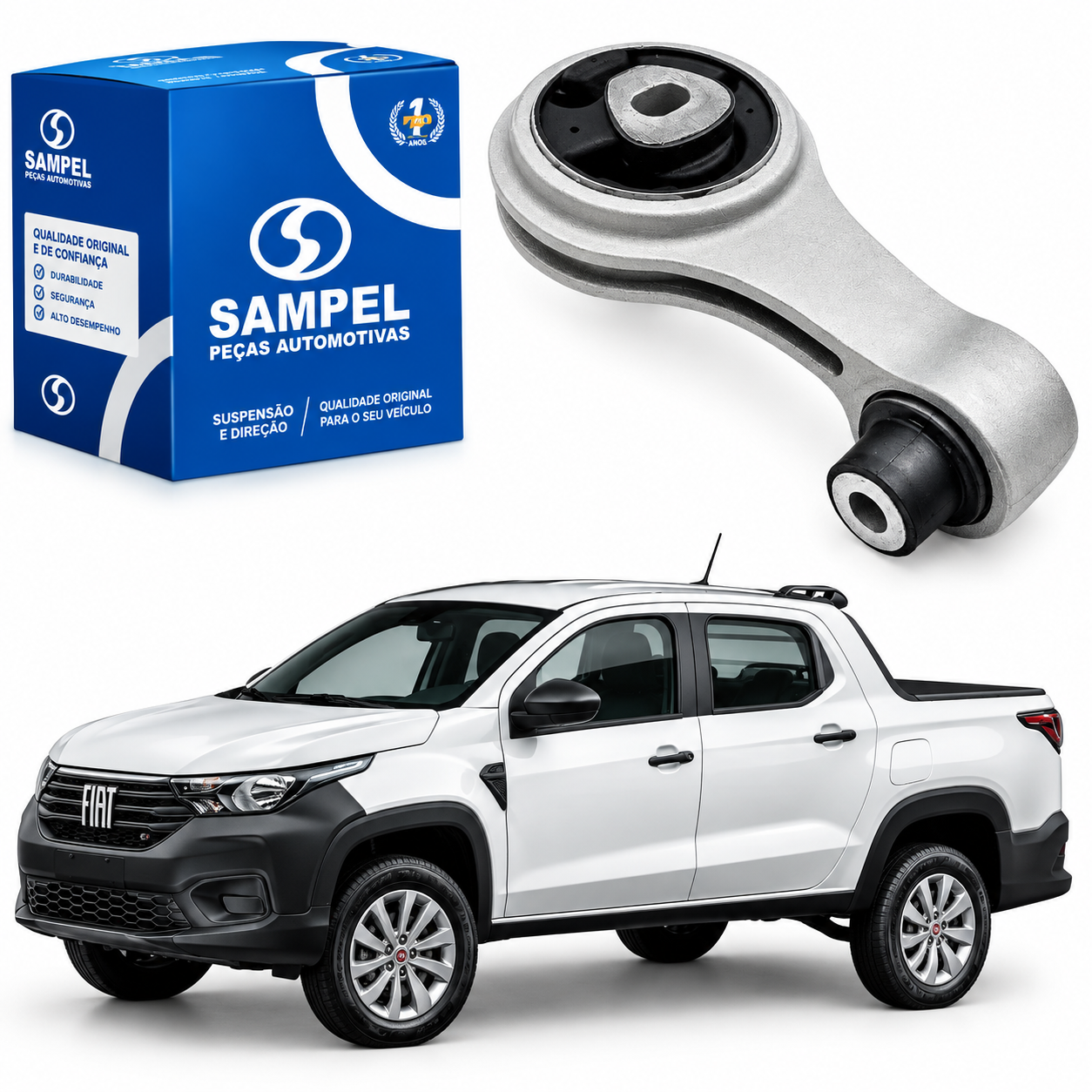Coxim Traseiro Cambio Tirante Motor Fiat Uno Fiorino Mobi Strada Sampel