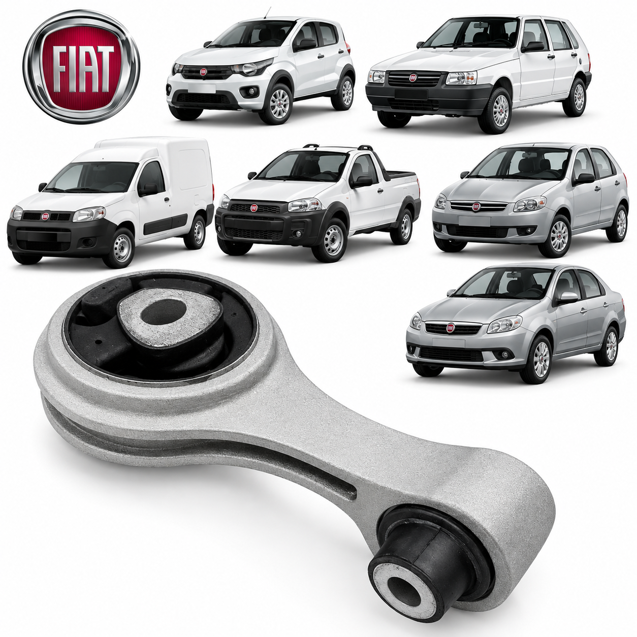 Coxim Traseiro Cambio Tirante Motor Fiat Uno Fiorino Mobi Strada Sampel