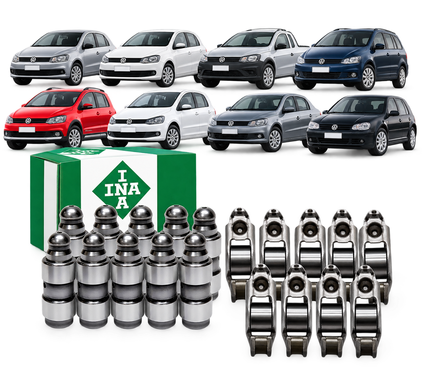 Kit 8 Tucho E 8 Balancim Gol G4 G5 Fox Polo 1.0 1.6 8V INA