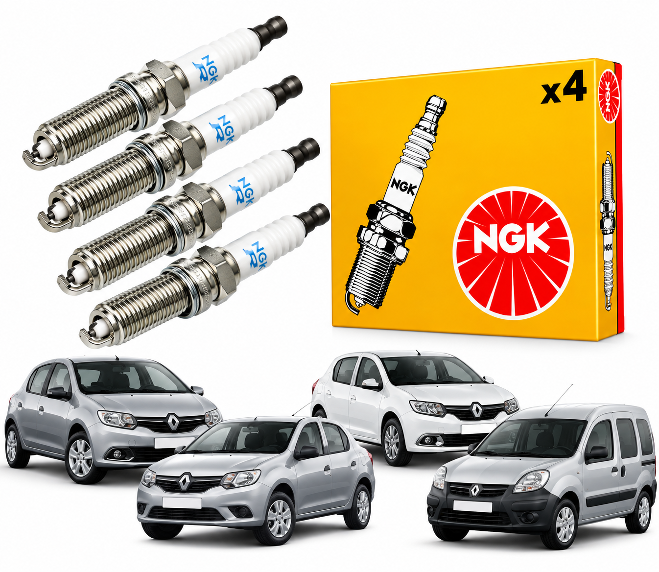 Jogo Vela Ignição Renault Sandero Logan Clio 1.0 16V D4D Ngk