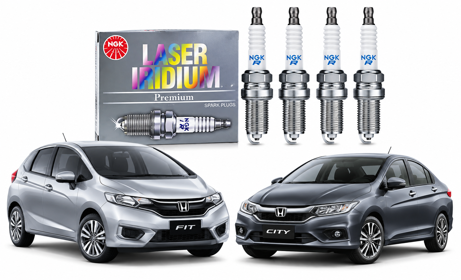 Jogo Velas de Ignição Laser Iridium Honda Fit City 1.5 16v 2015 a 2021