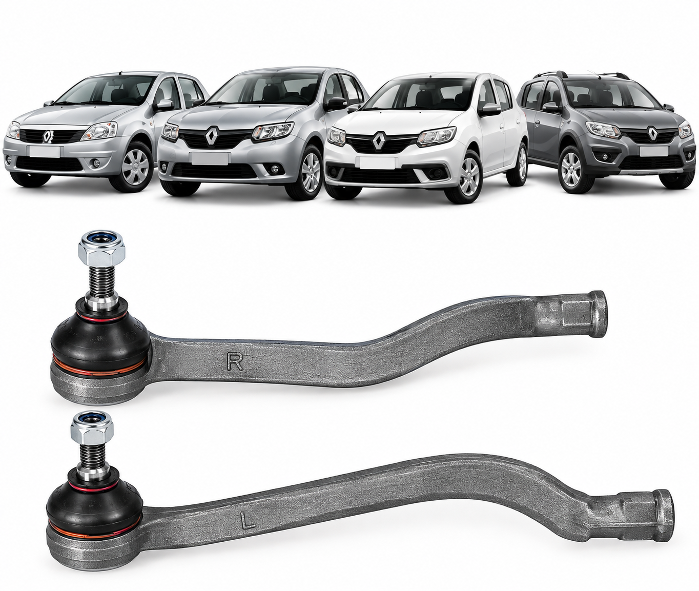 Par Terminal de Direção Renault Logan Sandero 2007 a 2020 Perfect