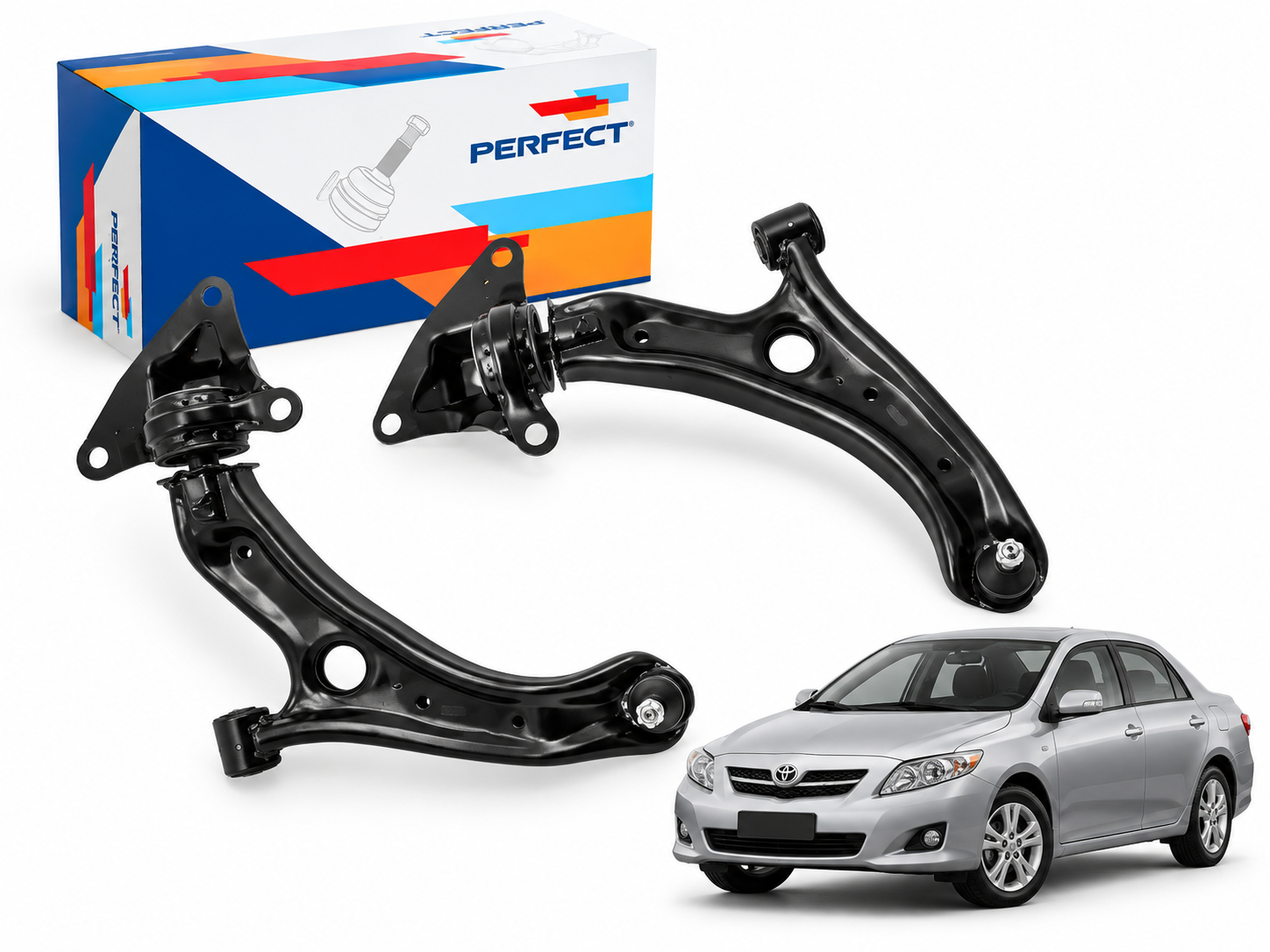 Par Bandeja Suspensão Dianteira Sem Pivo com Buchas Toyota Corolla 2009 a 2014 Perfect