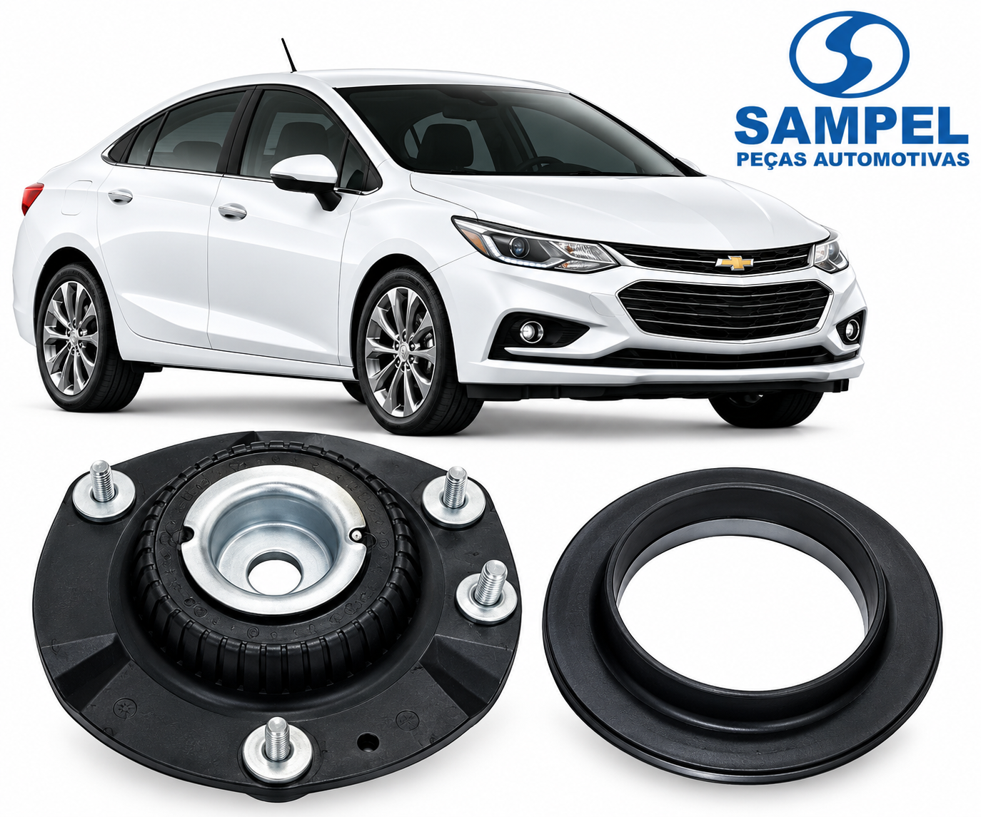 Coxim Amortecedor Dianteiro Com Rolamento Cruze 1.4 16V Turbo 2017 a 2025 Sampel