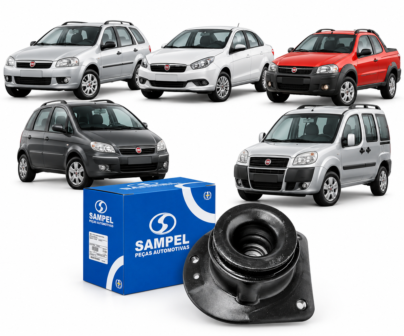 Coxim Amortecedor Dianteiro Com Rolamento Fiat Palio Siena Strada Idea Sampel