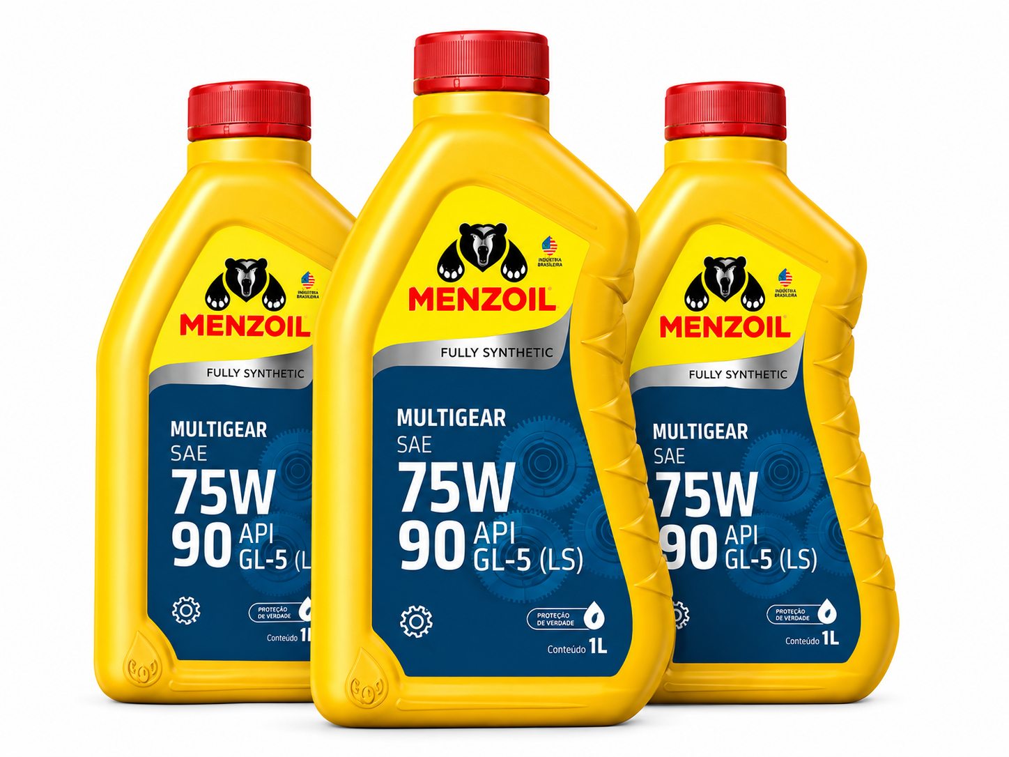 Kit 3 Litros Óleo Sintético Transmissão e Diferencial 75W90 GL-5 LS Mult Gear Menzoil