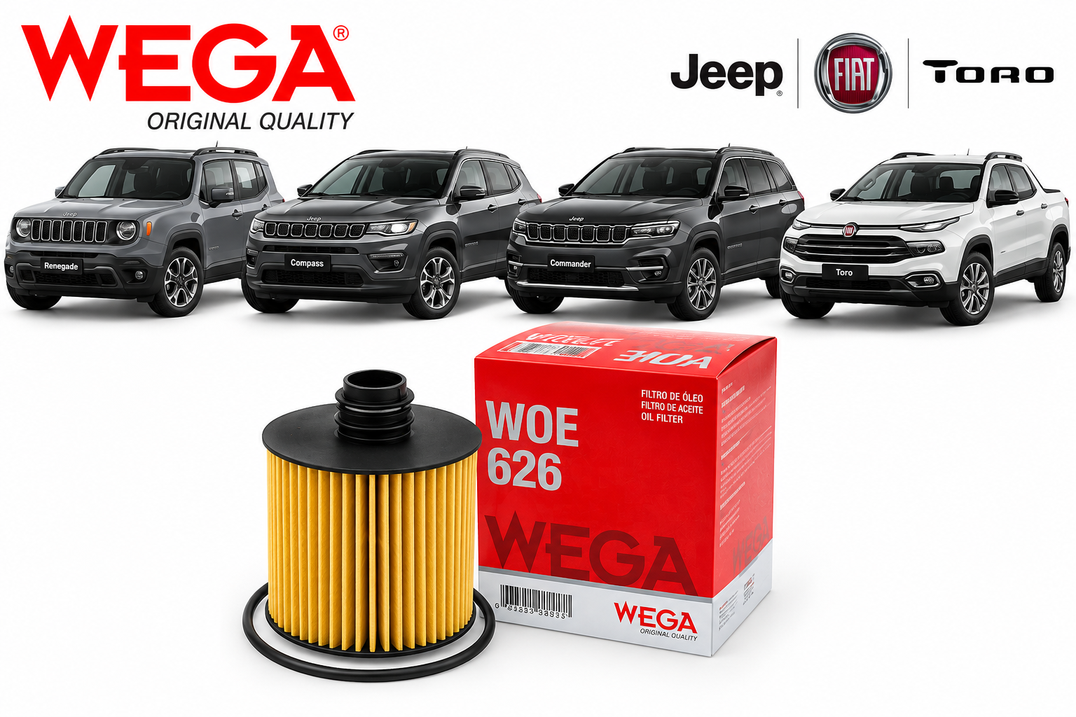 Filtro De Óleo Refil Toro Renegade Compass Diesel Wega