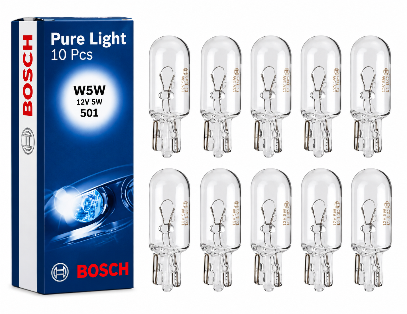Lâmpadas Pingo T10 W5W 12V 5w Bosch Original