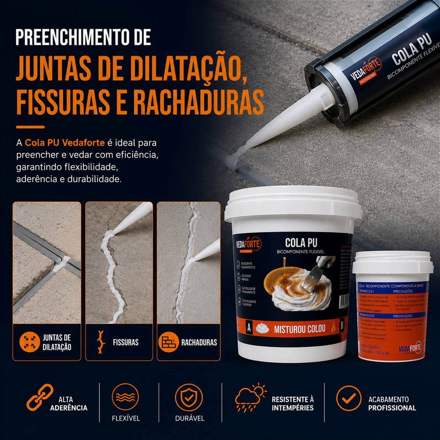 Cola PU Bicomponente Cola Tudo