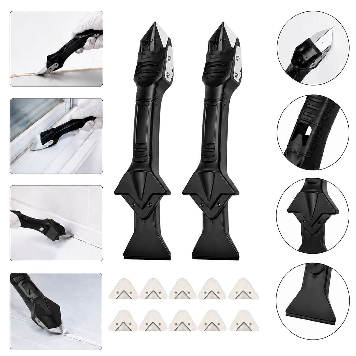 Kit 2 Espátula Removedora de Silicone e Rejunte 3 em 1
