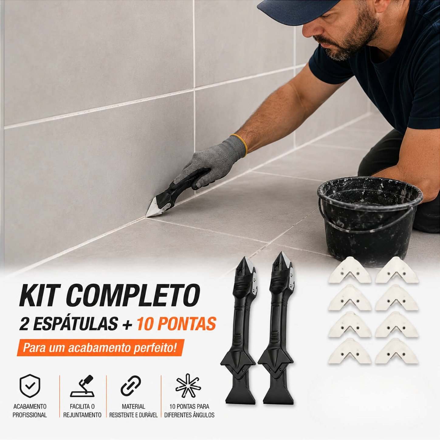 Kit 2 Espátula Removedora de Silicone e Rejunte 3 em 1