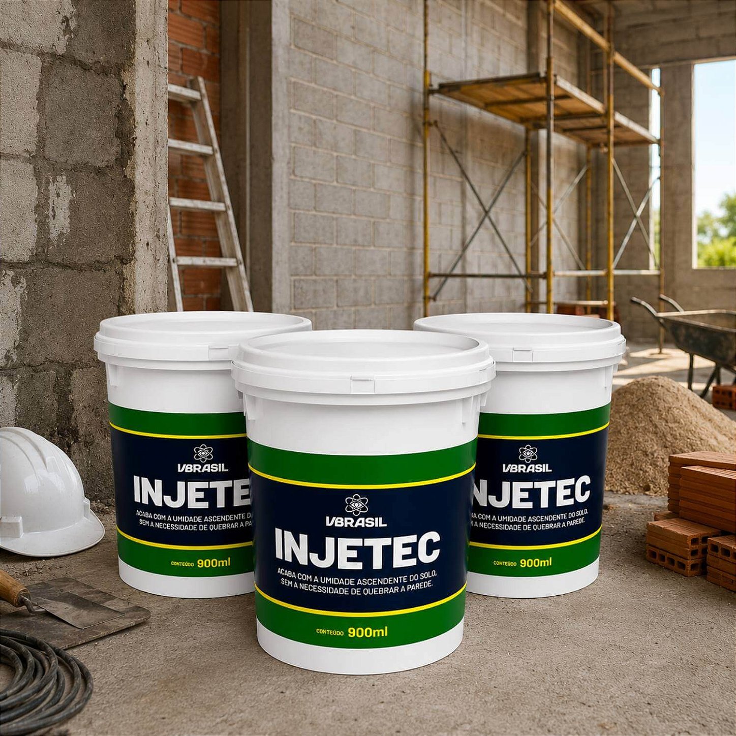 Kit 3 Impermeabilizantes Injetec 900ml Injeção Contra Umidade