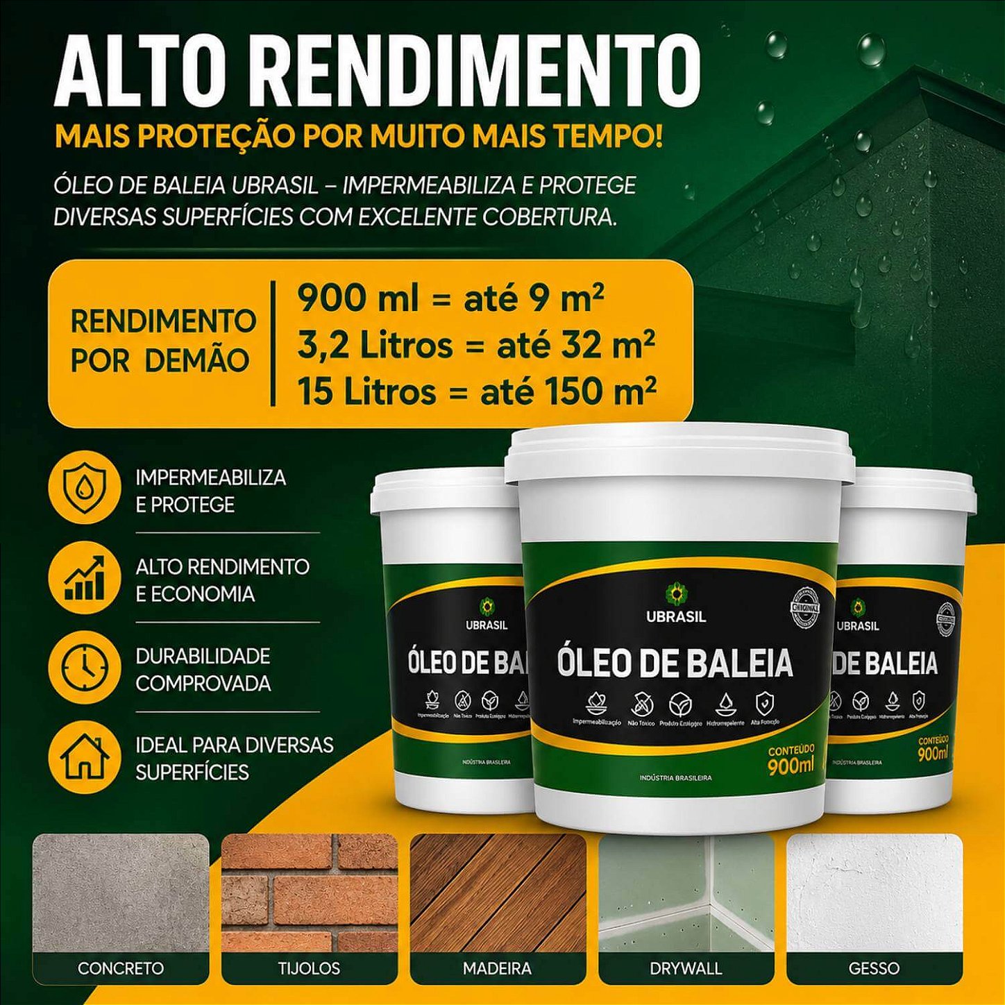 Kit 3 Óleos De Baleia Resina Multiuso Incolor [900ml]