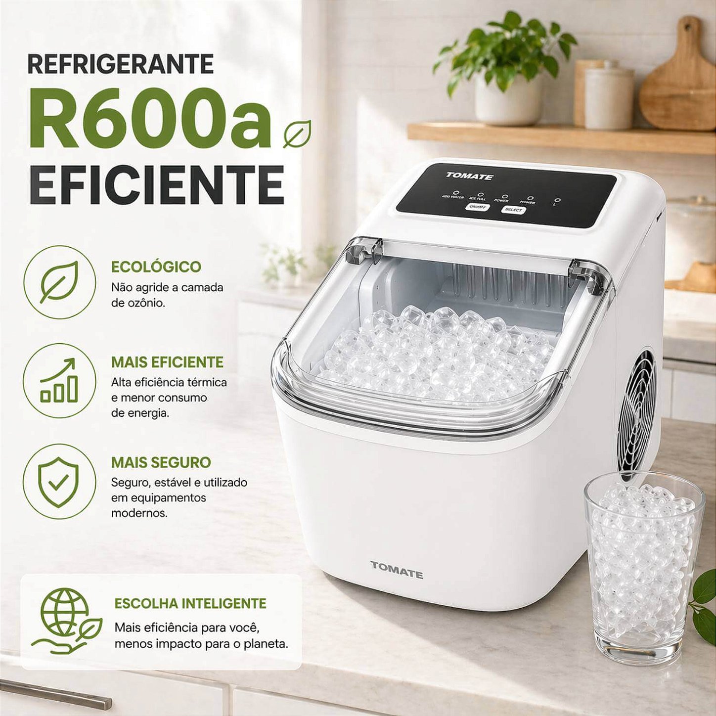 Máquina De Gelo Portátil 12Kg 127V [Branco]