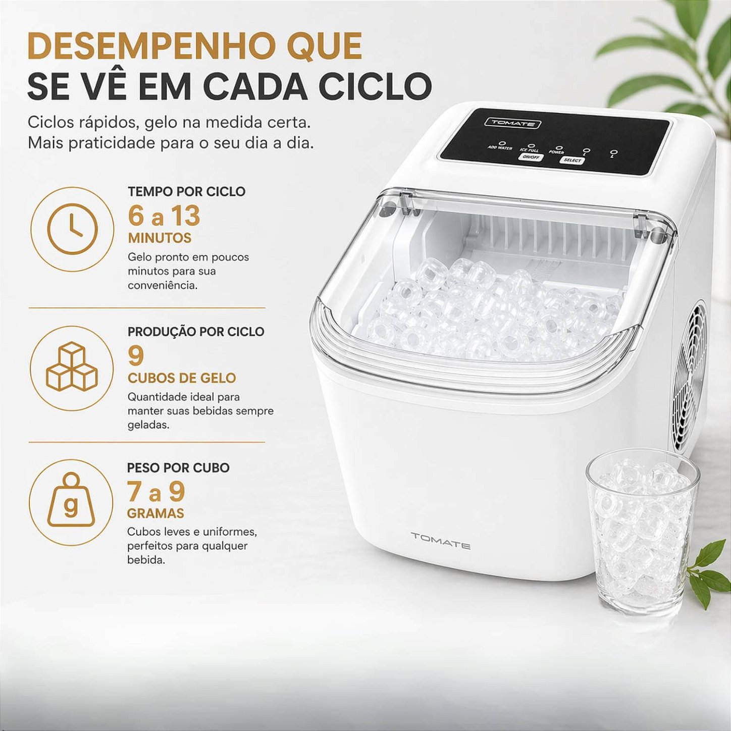 Máquina De Gelo Portátil 12Kg 127V [Branco]