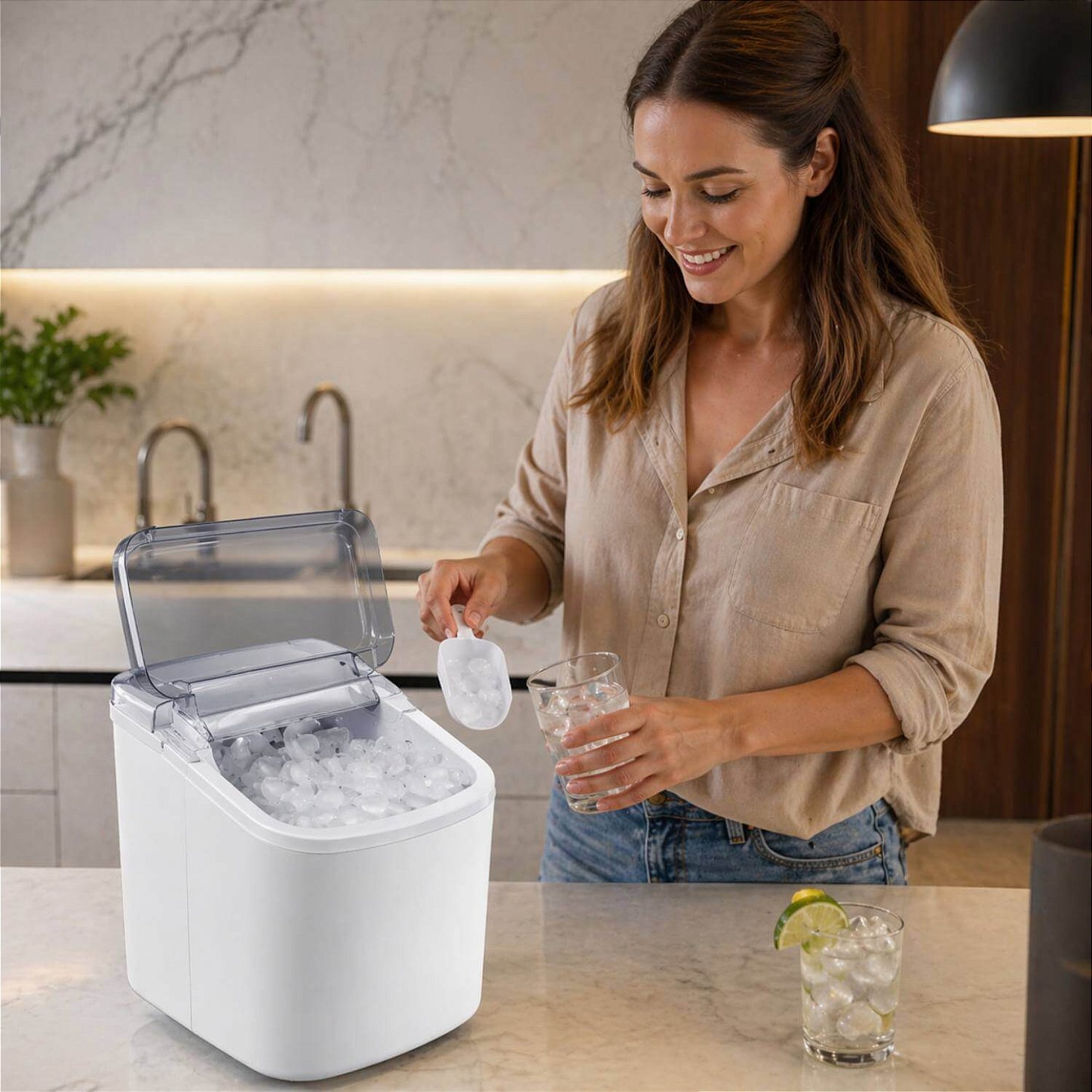 Máquina De Gelo Portátil 12Kg 127V [Branco]