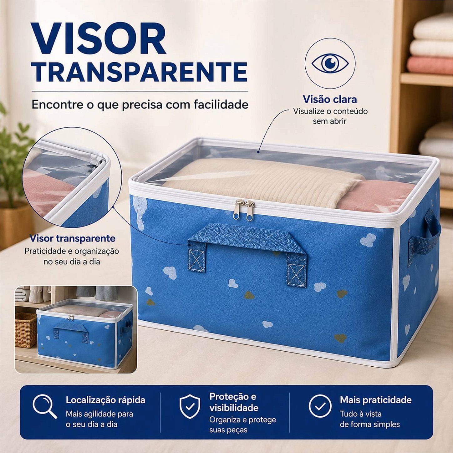 Organizador de Edredons Cobertor Multiuso [Azul]