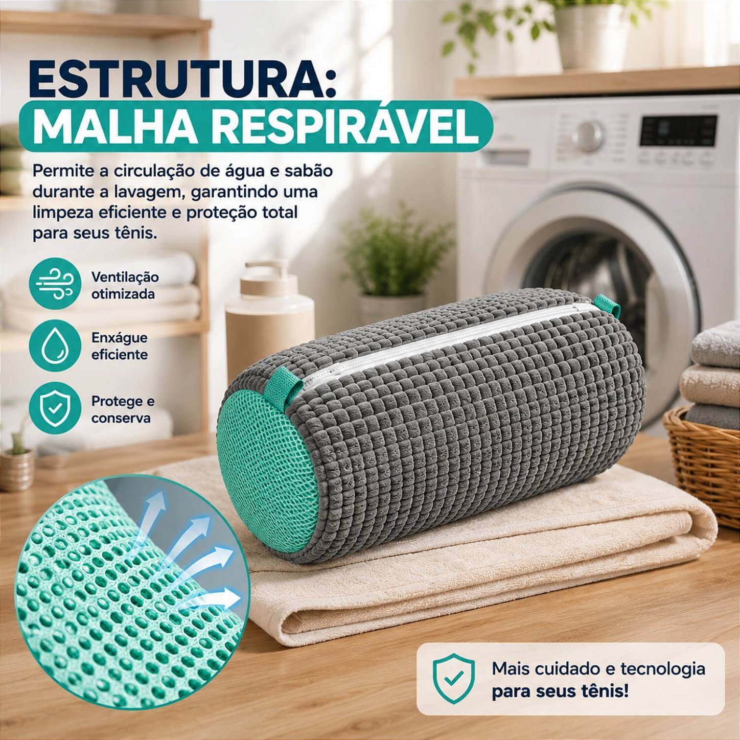 Saco para Lavar Tênis na Máquina de Lavar Roupa