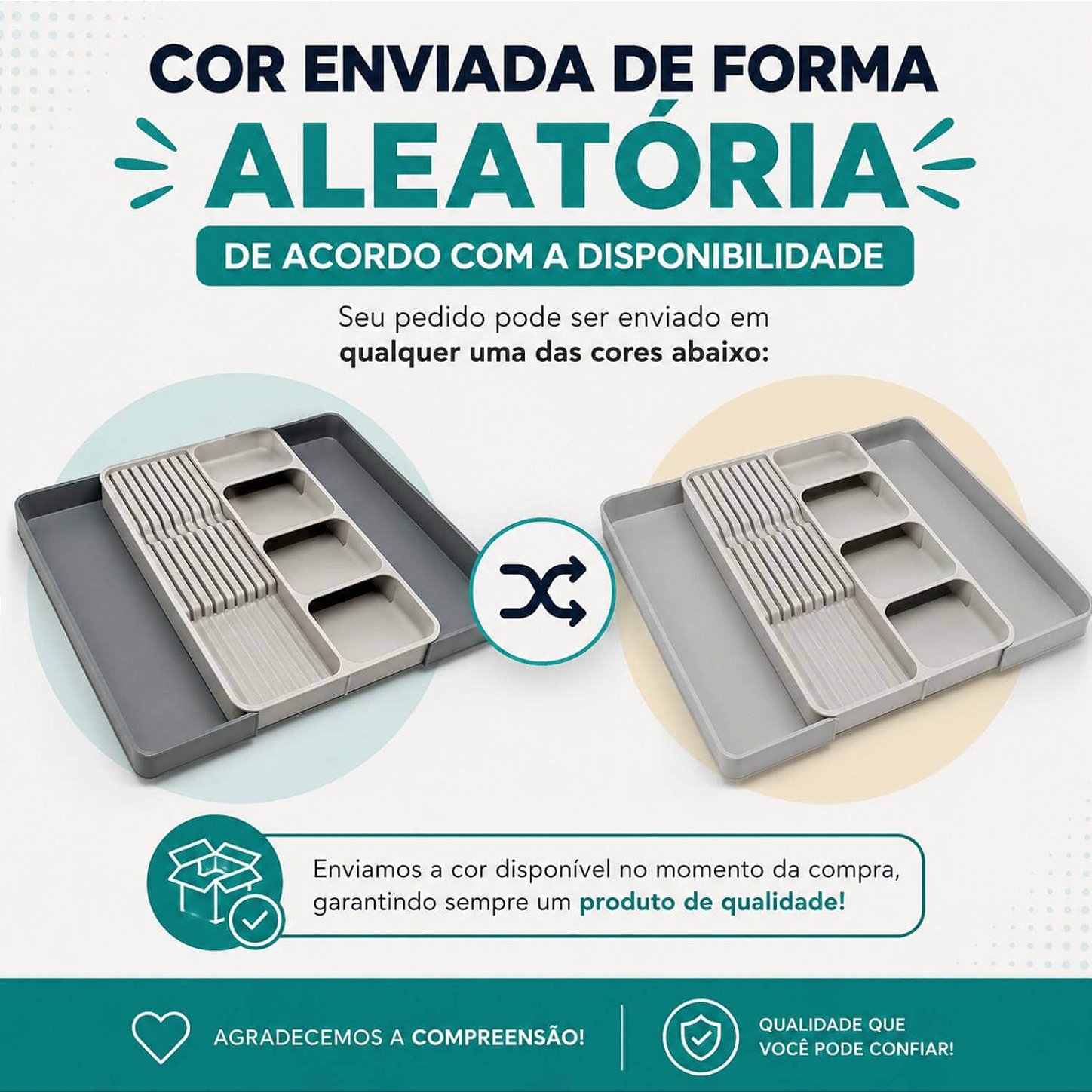 Organizador Ajustável para Talheres e Utensílios de Cozinha