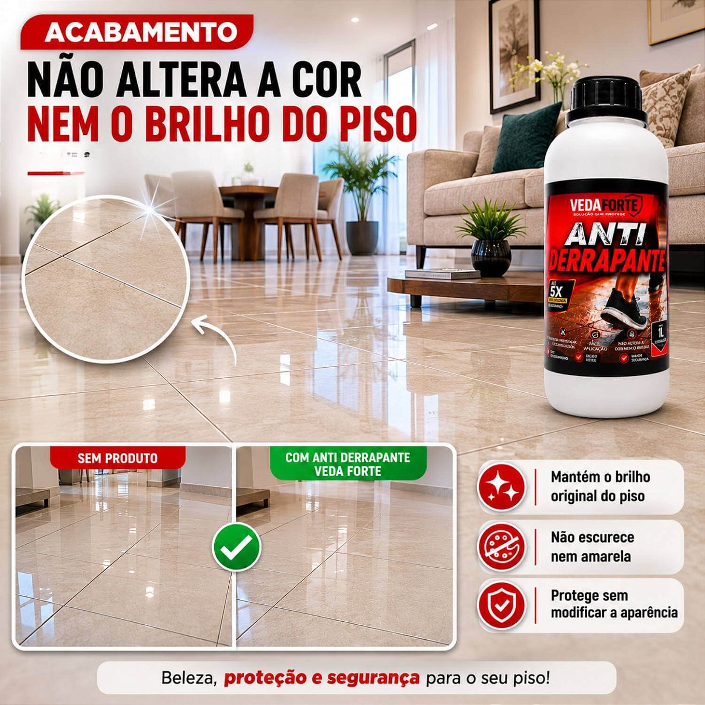 Antiderrapante para Pisos Veda Forte Proteção e Segurança [1 Litro]