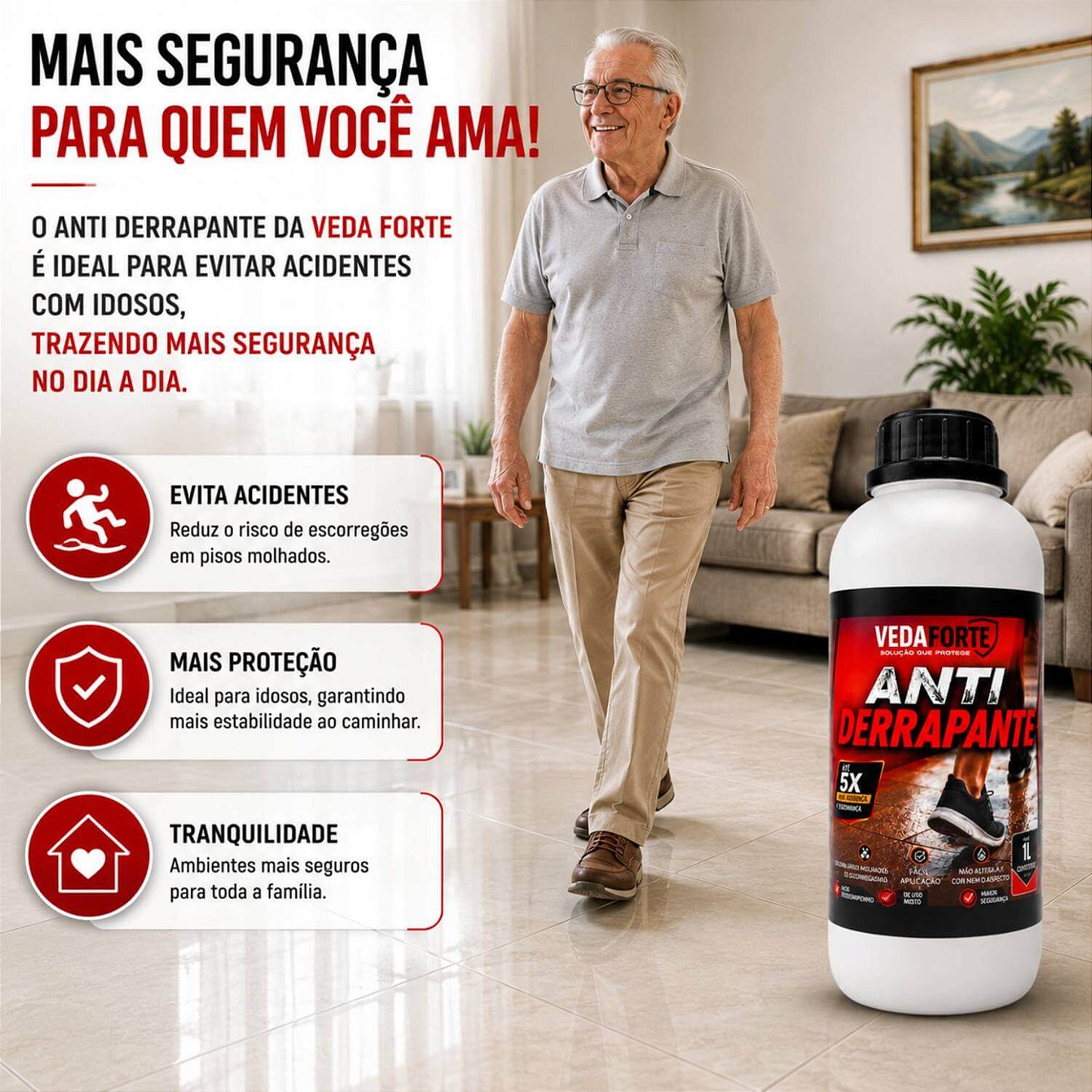 Antiderrapante para Pisos Veda Forte Proteção e Segurança [1 Litro]