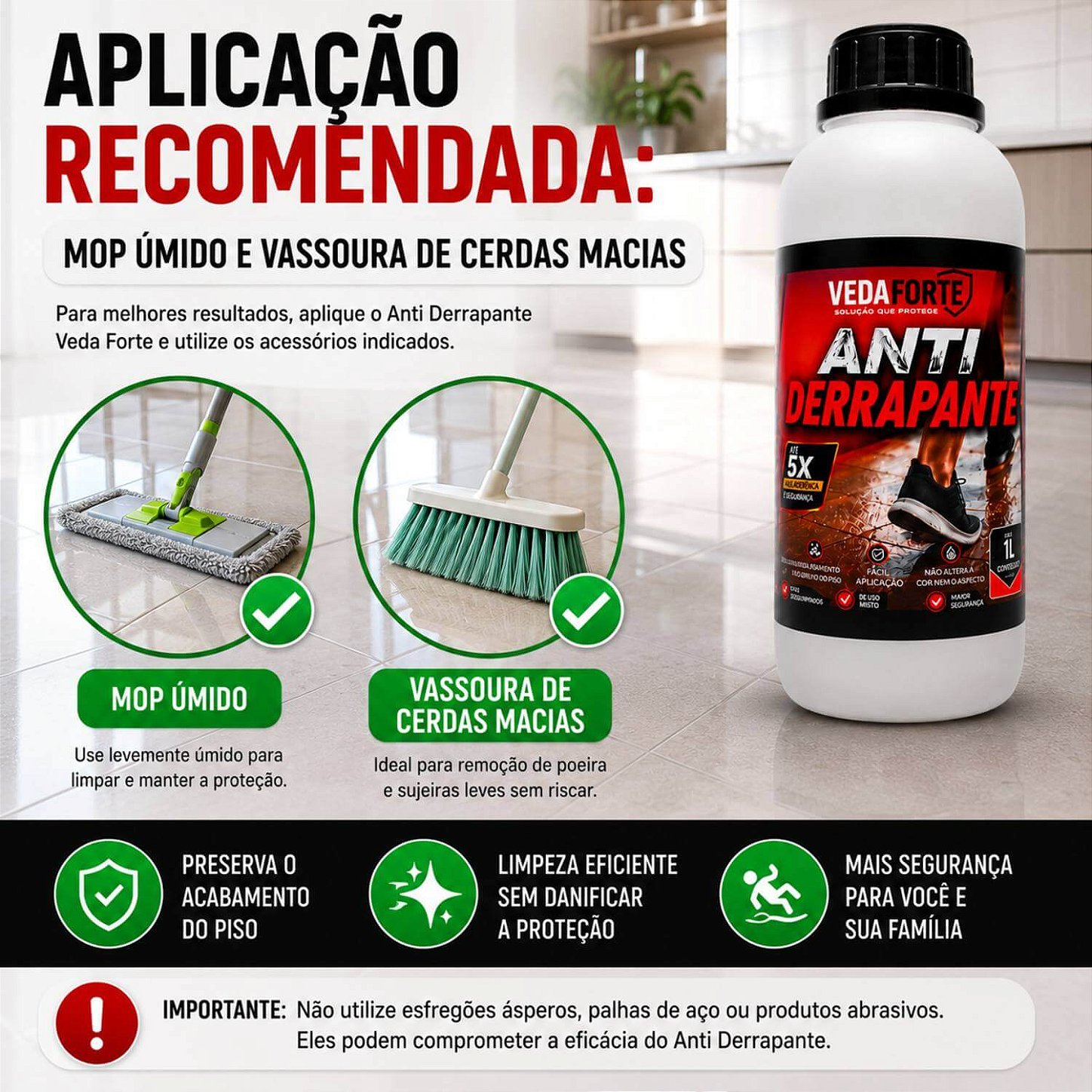 Antiderrapante para Pisos Veda Forte Proteção e Segurança [1 Litro]