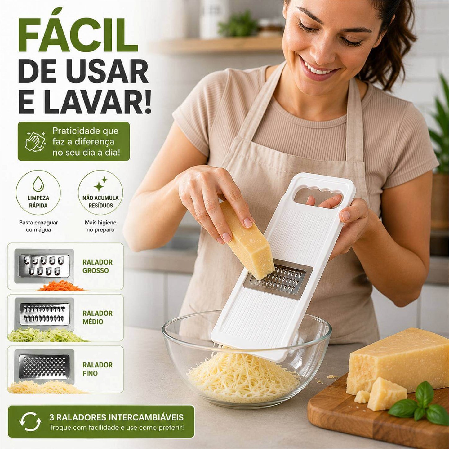 Conjunto de Raladores Multifuncionais para Cozinha