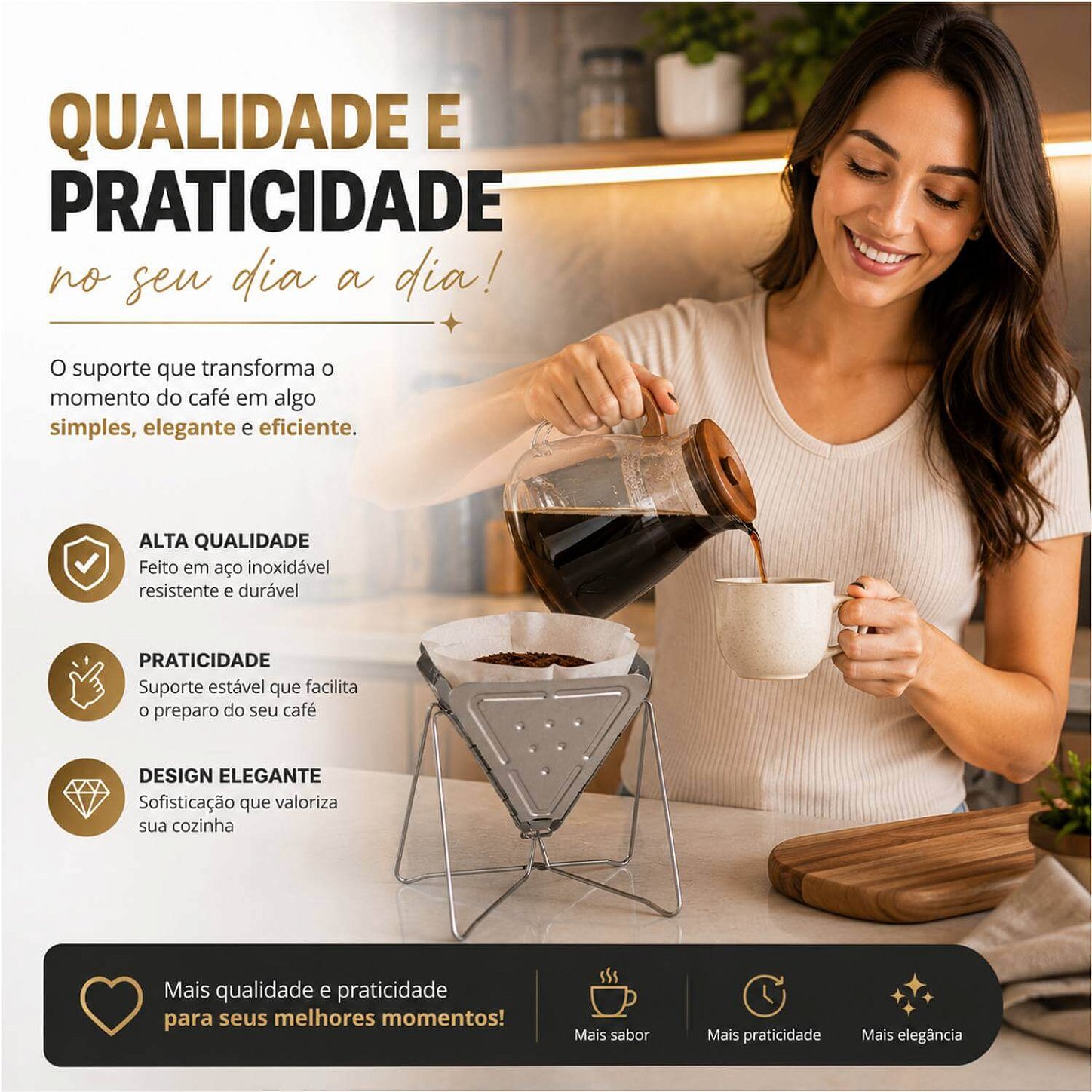 Suporte para Coador de Café em Metal