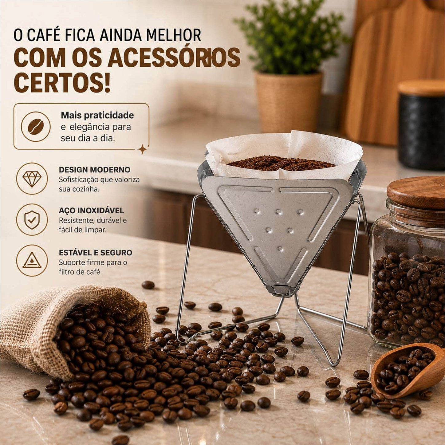 Suporte para Coador de Café em Metal