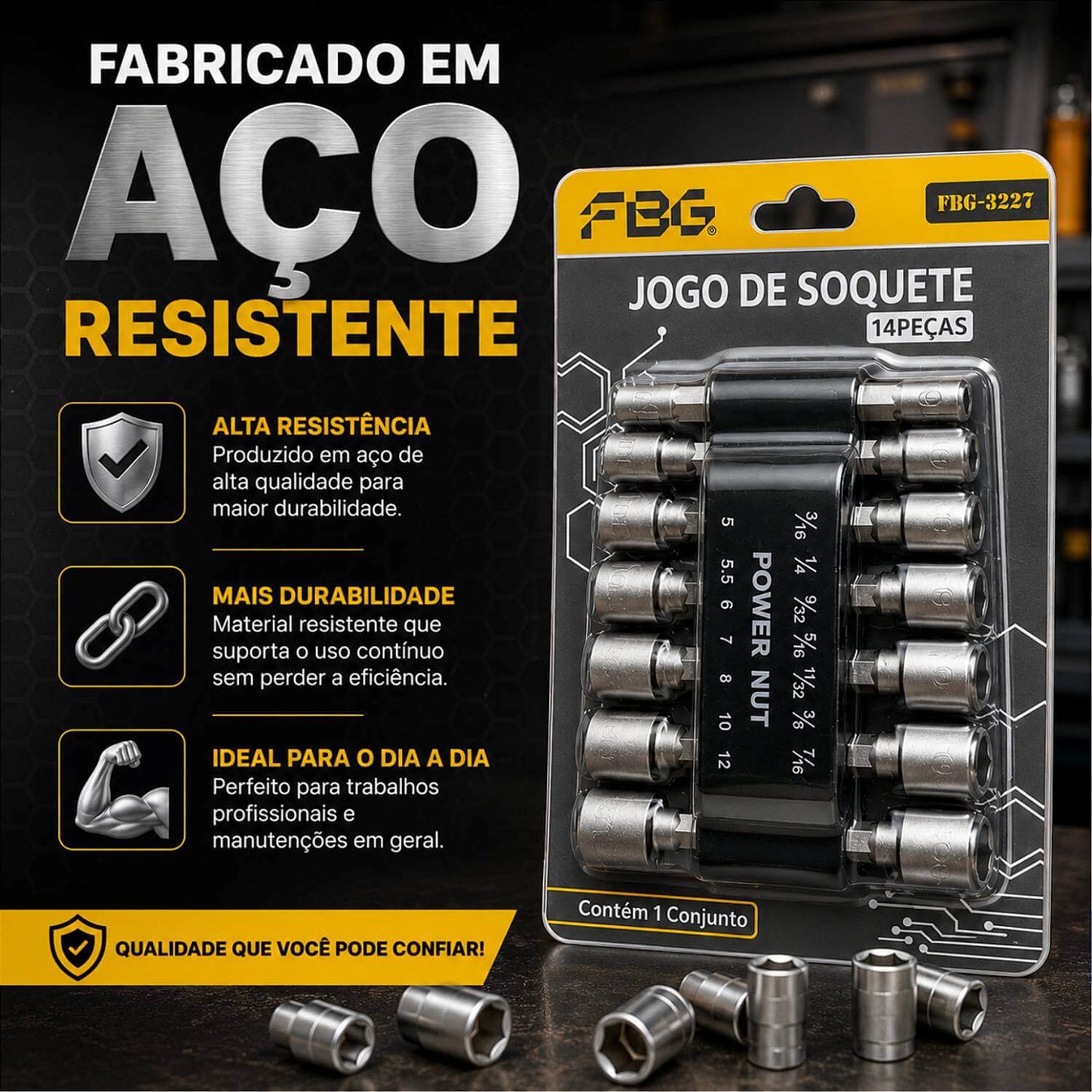 Jogo de Soquetes para Furadeira e Parafusadeira [14 Peças]