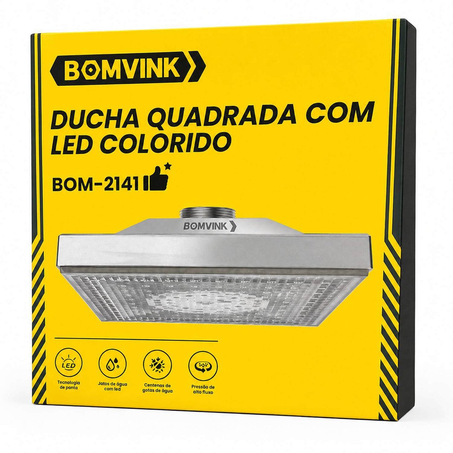 Chuveiro Ducha Quadrada com Led Colorido
