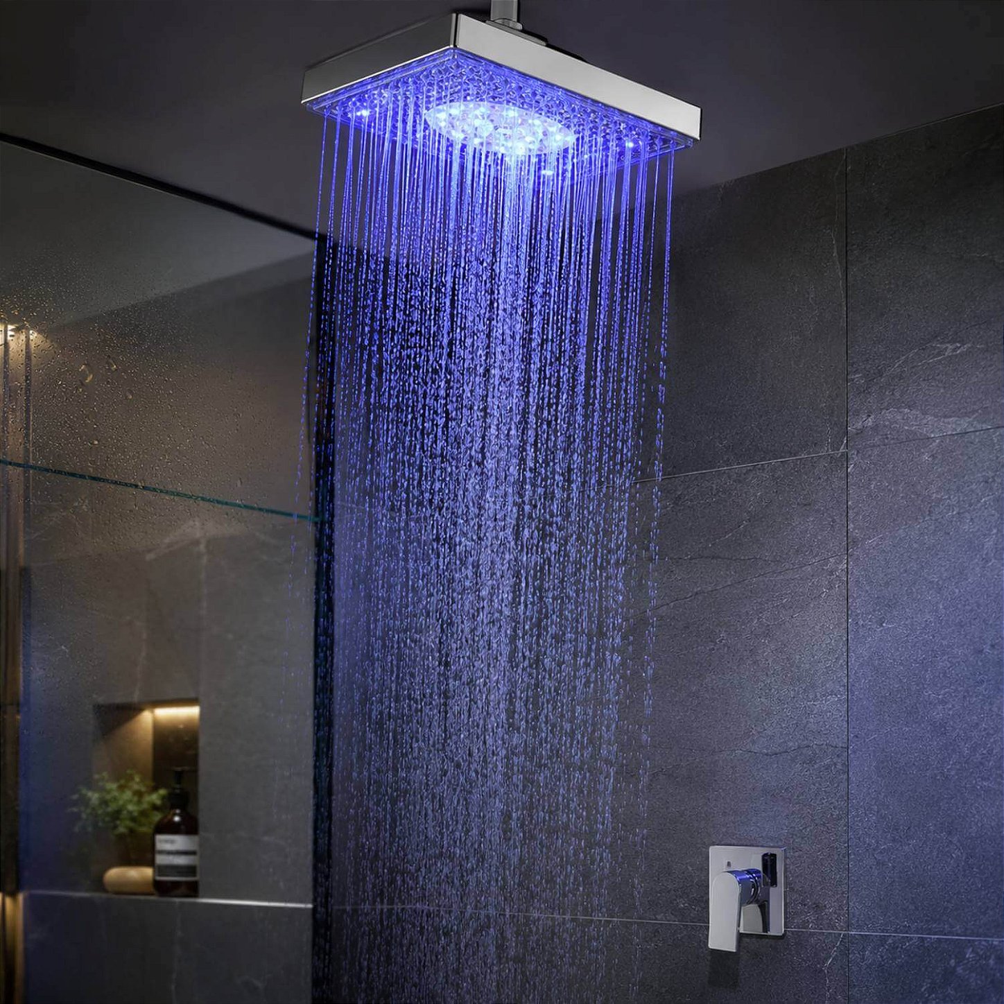 Chuveiro Ducha Quadrada com Led Colorido