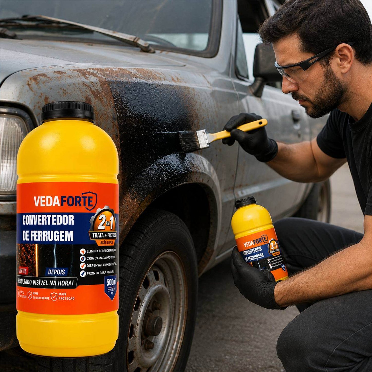 Convertedor de Ferrugem 2 em 1 Ação Dupla Trata e Protege [500ml]