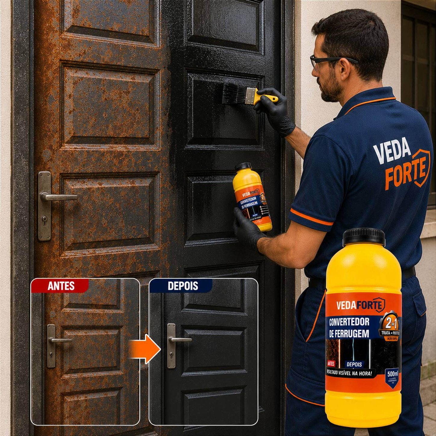 Convertedor de Ferrugem 2 em 1 Ação Dupla Trata e Protege [500ml]